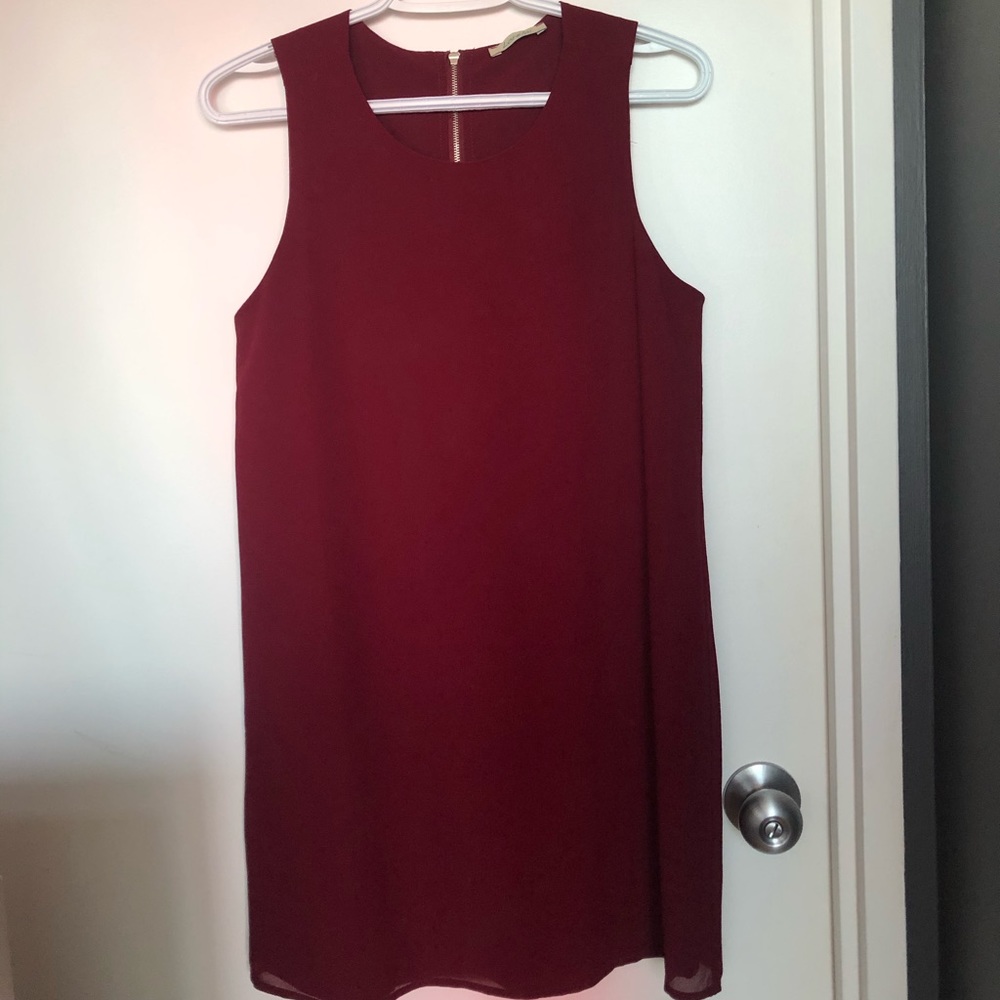 Naked Zebra Lorelai Burgundy Shift Dress